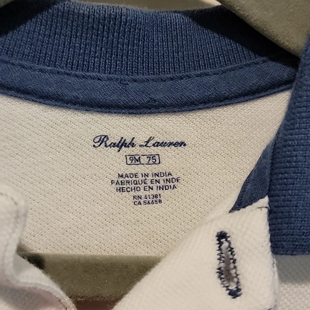 Polo Ralph Lauren white red and blue stripe hoodie 9 months 9 mos baby boy